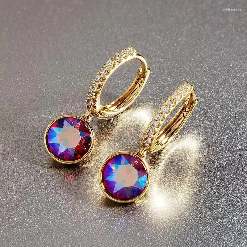 Boucles d'oreilles cerceaux Femme Hoops fait avec des cristaux d'Autriche pour les filles Bijoux de Noël Tendances de style coréen