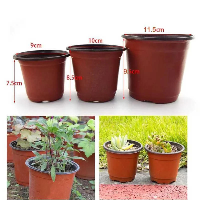 Jardinières pots en plastique en plastique jardinières contenants de plante de plante de plante Démarrage du plateau de plantation Boîte de culture pour les fournitures de jardin à domicile 9 cm 10cm 12cm d4