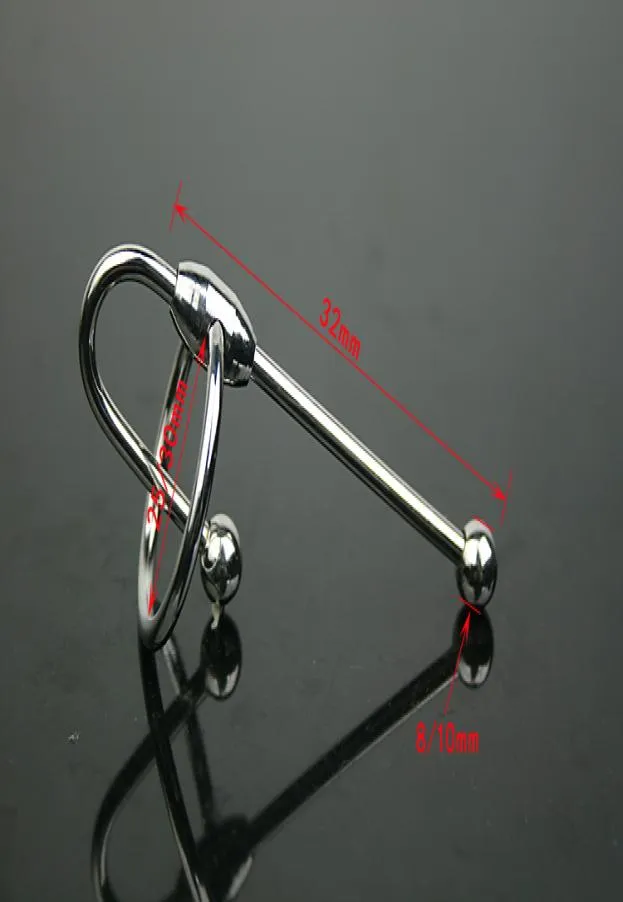 Kurzhubkugel Spipps Edelstahl Penis -Stecker mit Eichel Ring Ring aus Edelstahl männlicher Urethral Sex Toy6777877