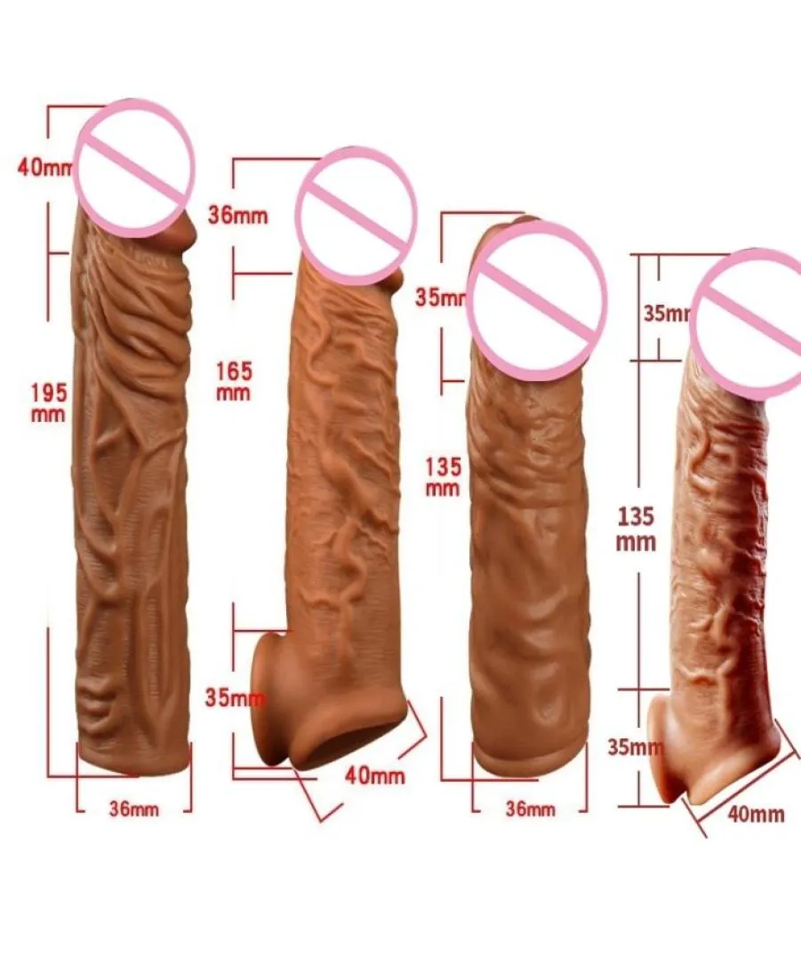 Massager sex Massager Penis Extender Maniche riutilizzabili Eiaculazioni Eiaculazioni Eiaculazioni Anelli di massaggio prostatico giocattoli per uomo Prodotti 64952454150293