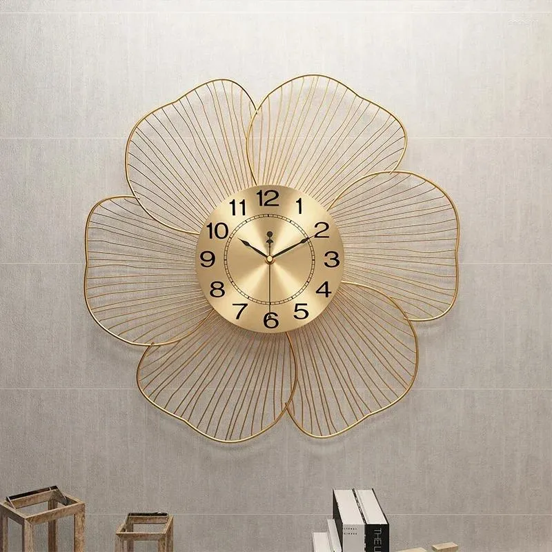 Wanduhren nordisch große Uhr Luxus modernes Design kreatives Gold großes einzigartiges Wohnzimmer El Lobby Haushalt Ornamente