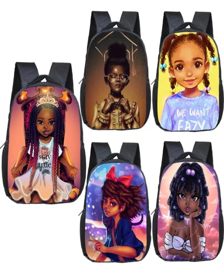 Kreskówka afro dziewczyna z plecakiem koronnym torby dla dzieci szkolne czarne dziewczyny boobag dzieciak przedszkola plecak dziecięcy torba maluchowa prezent 2014177565