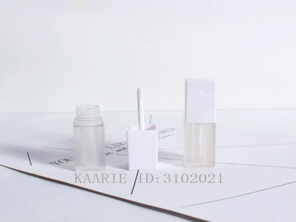 103050PCSlot 26G Lege Mat Mat Frosted White Lip Gloss Tubediy Square Portable Lip Glaze Bottlecosmetics Refilleerbare container17722018