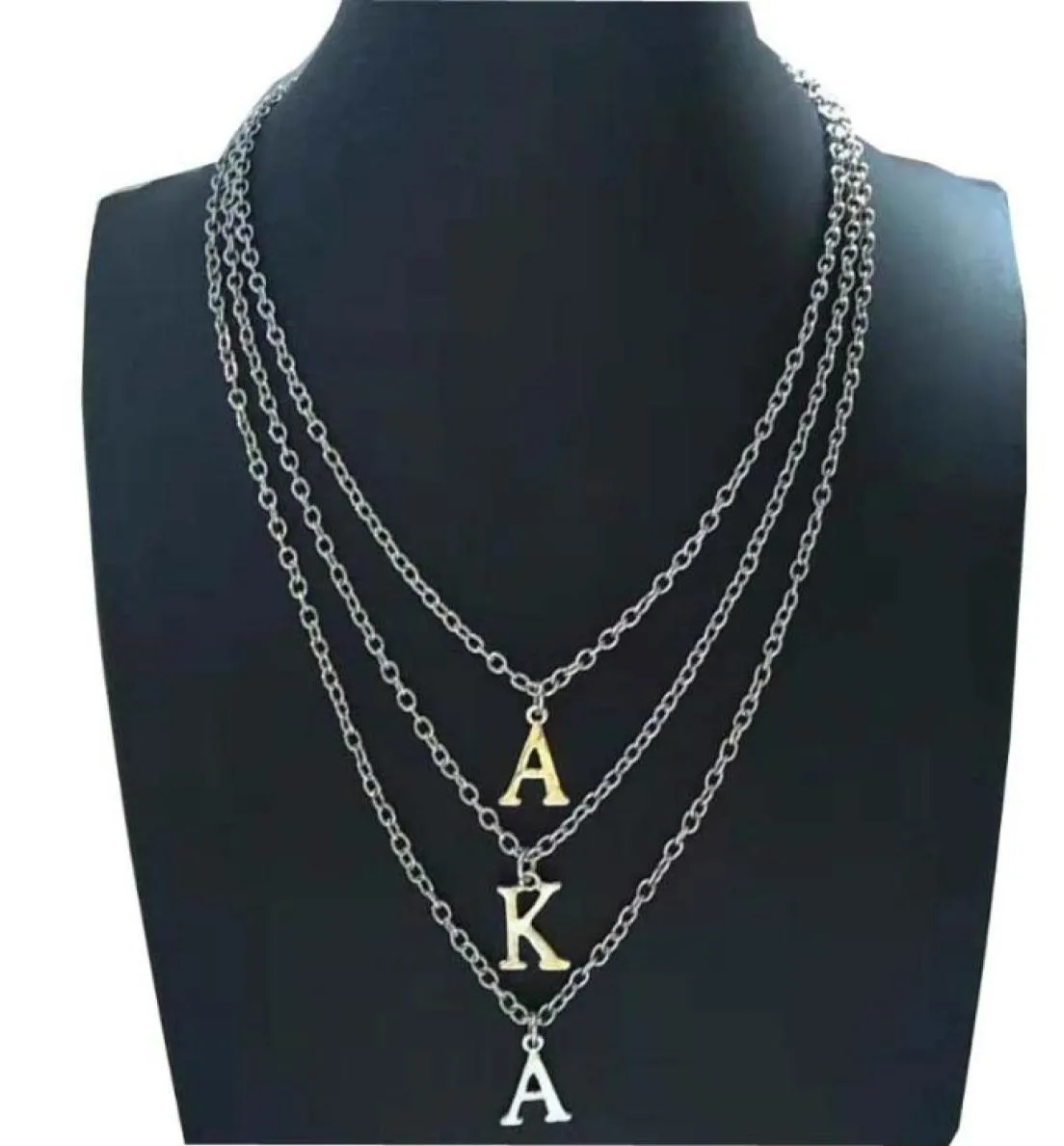 Sororidad griega de Beyou, también conocida como letras, cadena de múltiples capas, collar personalizado 6286527