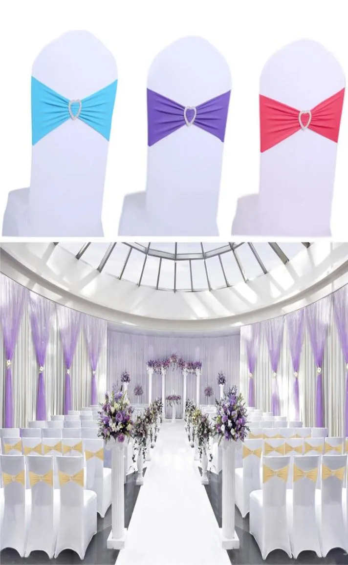 Cadeira faixas bandas shandex spandex elástico elástico removível w fivele para casa el banquet decoration3421196