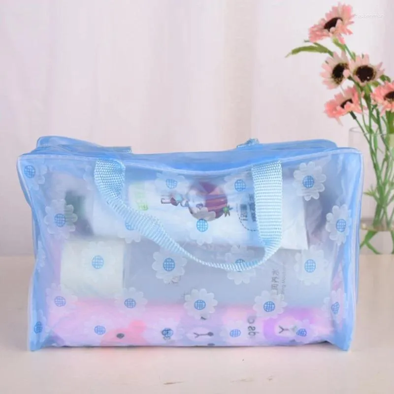 Opslagflessen waterdichte PVC cosmetische zakken vrouwen maken het tas zakje wast toilethojaars organizer kast transparante ritssluiting