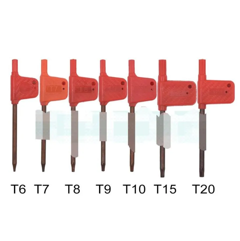 T6 T7 T8 T9 T10 T15 T20 TORX CHORTE CHIAVE CHIAVE DI CAVOLA PICCOLA BAGGI ROSSO STRUMENTI DRIVI DI DRIVERSE 200PCSLOT5174953