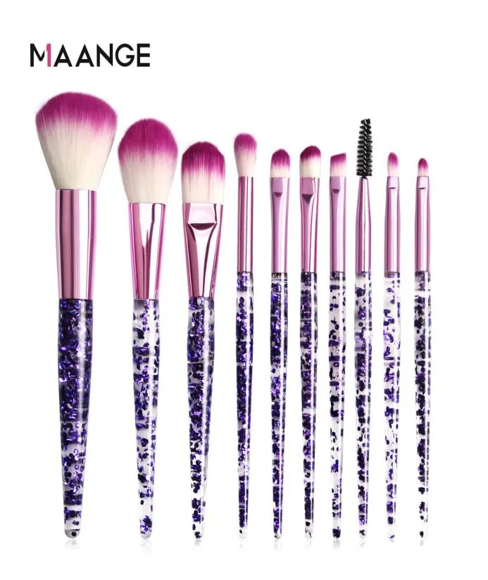 MAANGE 10PCS Broussages de maquillage de paillettes liquides Flash Sequins Brosse de sable rapide pour le maquillage de maquillage de maquillage