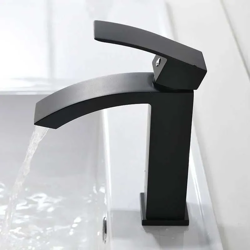 バスルームシンク蛇口Hotaan Matte Black Basin Faucet Water Water Tap Bathrouns Faucet Solid White Clos