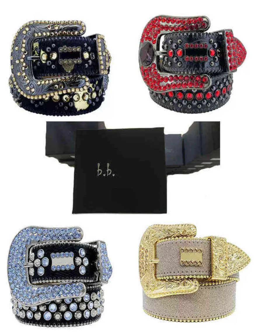 High QualitySimon Belt Luxury Diamond Inlaid Men e feminino Designer elegante estilo casual hip hop com Box9703585