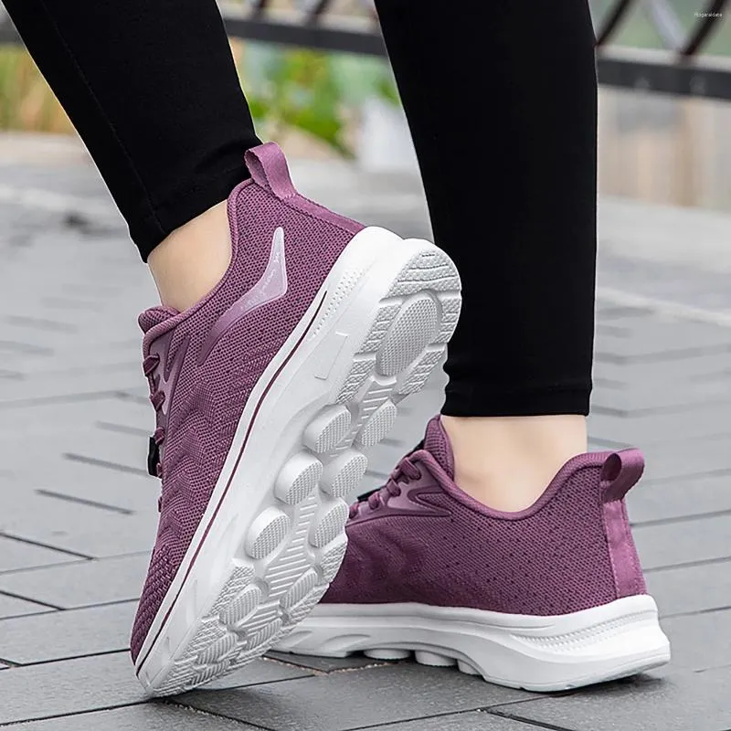 Sapatos casuais moda feminina sneakers plataform esportes comércio exterior malha de tecelagem respirável zapatos mujer 2024 tendencia