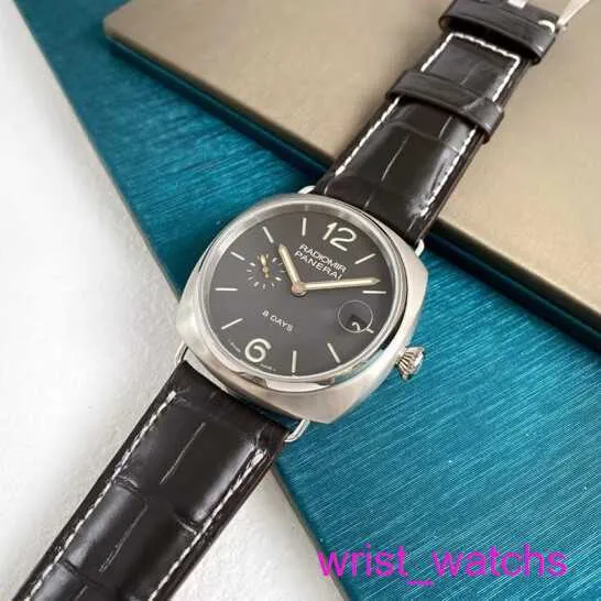 Men s Panerai RADIOMIR Wristwatch Automatic Mechanical Movement 45mm Steel Case Black Leather Band Sapphire Crystal Water Resistant Luxury Dress