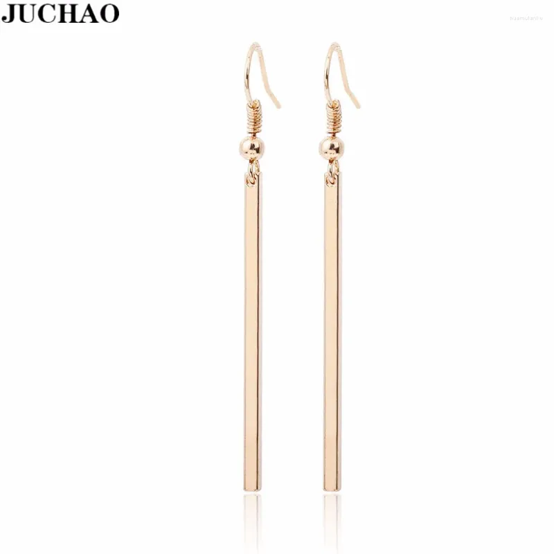 Dangle Ohrringe Juchao Elegante Würfel lange Persönlichkeit Einfacher rechteckiger geometrisch für Frauen Gold Silber Farbe Hochzeit Schmuck