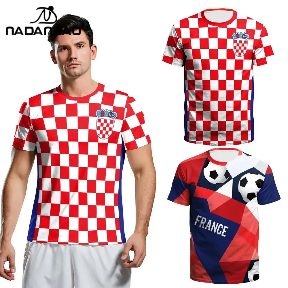 Nadanbao Summer Men / Women Football Jerseys Sport Tee Tops 3D Impression de mode Fashion Soccer Jersey Fitness Football Shirt 240430