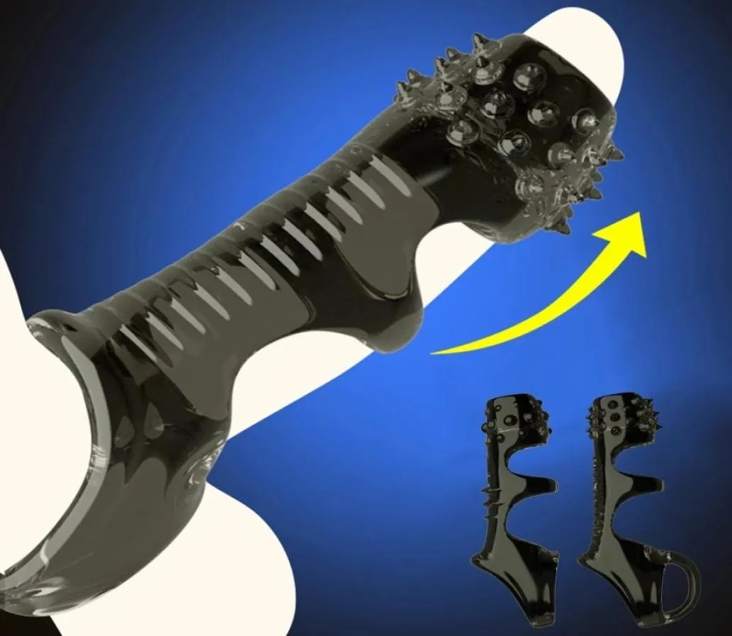 Массажный силиконовый многоразовый рукав пенис гибкий гланс Пенис Увеличение удлинителя задержка эякуляции петух кольцо рукав взрослые секс игрушки FO5219443