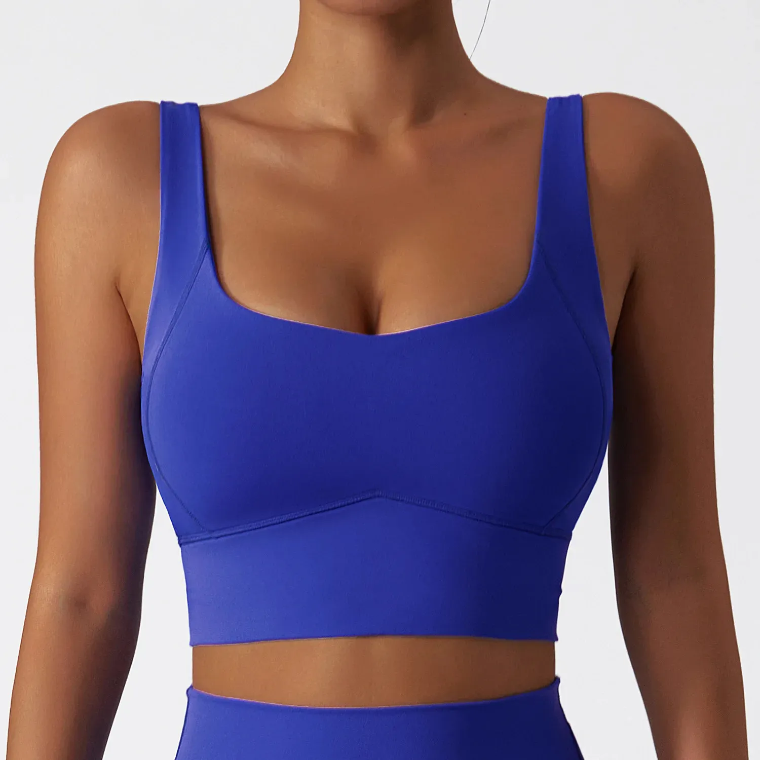 Womens Sports Underwear Tight Montering Gym träning Top Yoga Vest Shock-Absorbering Belt bröstkudde Högstyrka Fitnesskläder Sport BH 240430