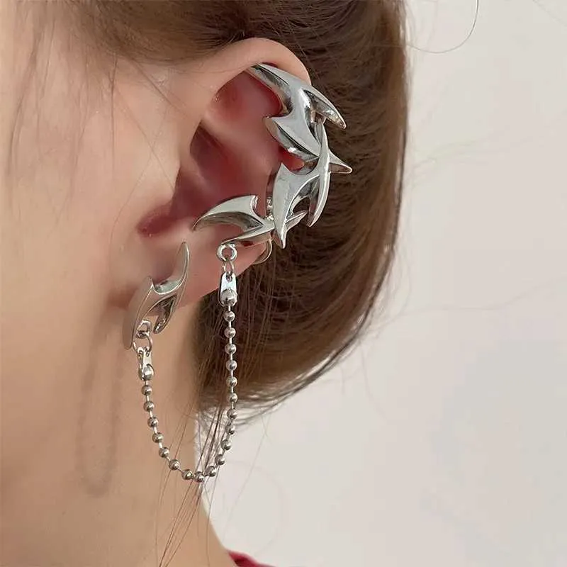Charme vintage punk argent couleur métal metal d'oreilles en métal