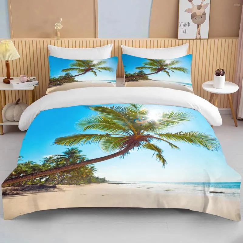 Beddengoed sets oceaan set kust strand dekbed deksel blauw zeesterbed bed kinderen tiener shell home textiel zomerse spread quilt