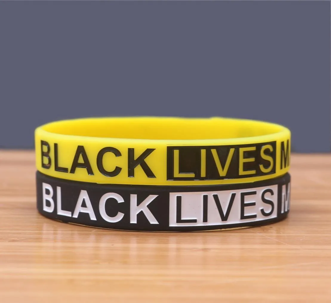 Black Lives Matter Wristband Wrist Band Bracet Cuff Wristband Fashion 2 Colors Rubber Bracelet PartyギフトZZA24745889998