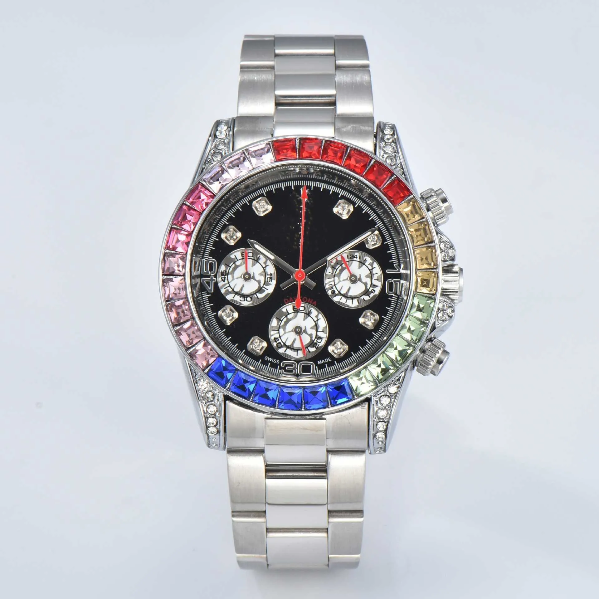 Relógios relógios AAA 2024 Novo Estilo de Negócios Laojia Assista com três olhos e seis agulhas Multi Funcional Ditong NA Série Mens relógio