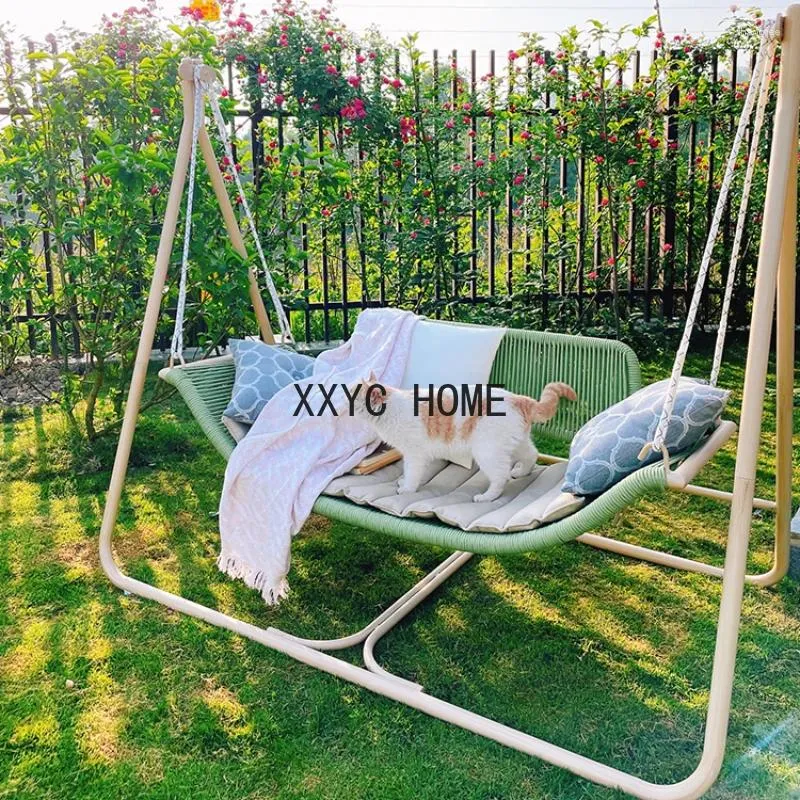 Outdoor Swing Chair for Kids Adults Sturdy Steel Frame Comfortable Hanging Seat Perfect for Backyard Playground Garden Park