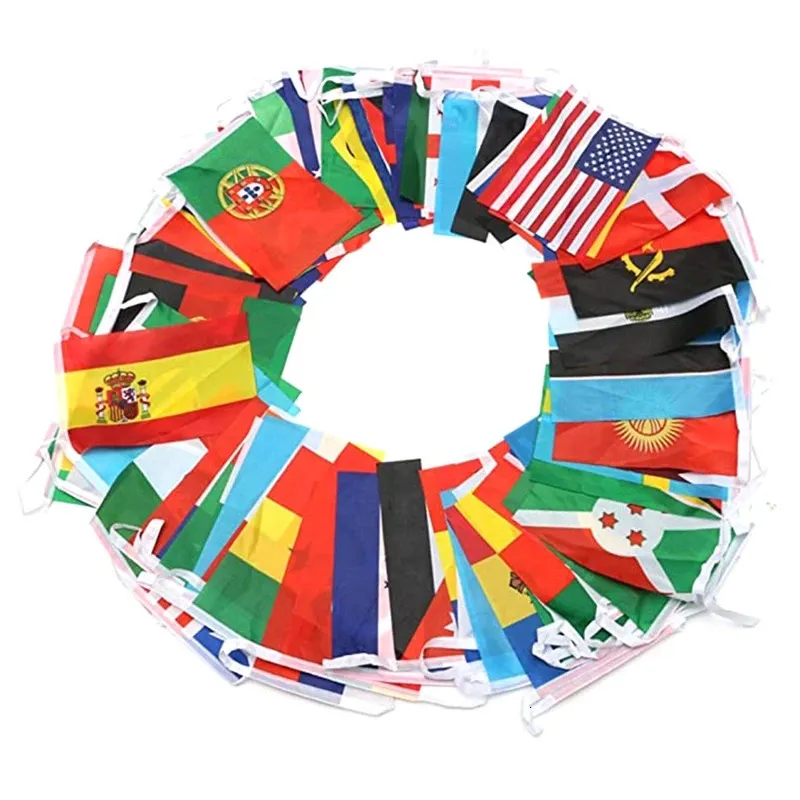 Zone Flag 100200 Landen Nationale vlag14x21cm 20x30cm Stringvlag over de hele wereldlanden voor feestdecor 240416
