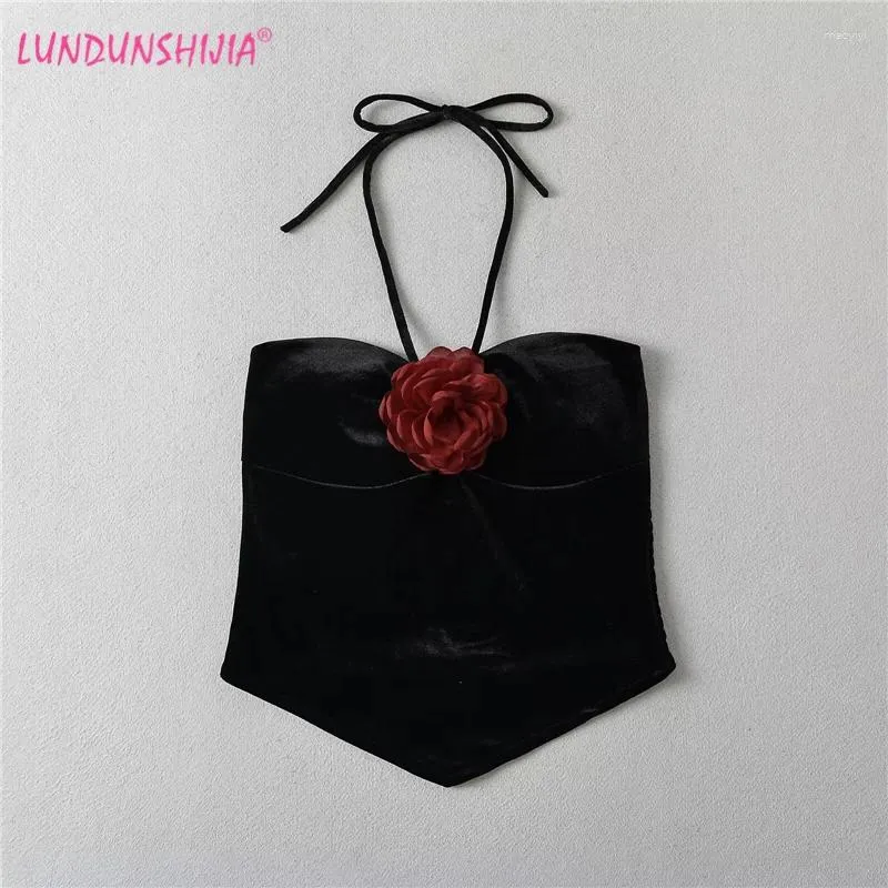 Serbatoi da donna Lundunshijia 2024 Camisole estate Donne sexy rosa rosa decorazione cazzo