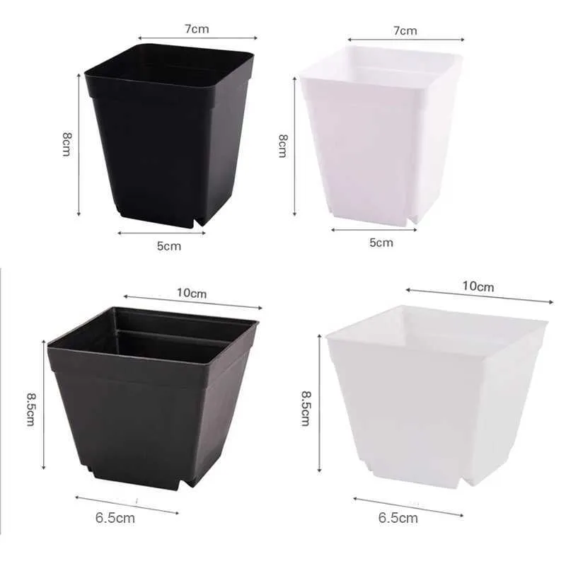 Planters Pots Avilable Thicken Mini Flower Pots Planters Plastic Creative Small Square Nursery Pot Garden Desk Home Office Decoration D4