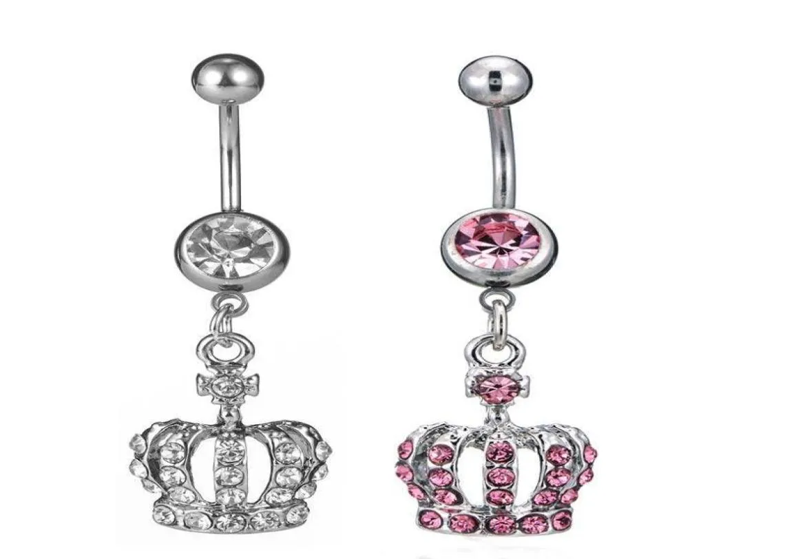 2 couleurs Crown Style Belly Piercing Corps Bijoux bouton BONNE NELLAL RING BELLY BAR3297037