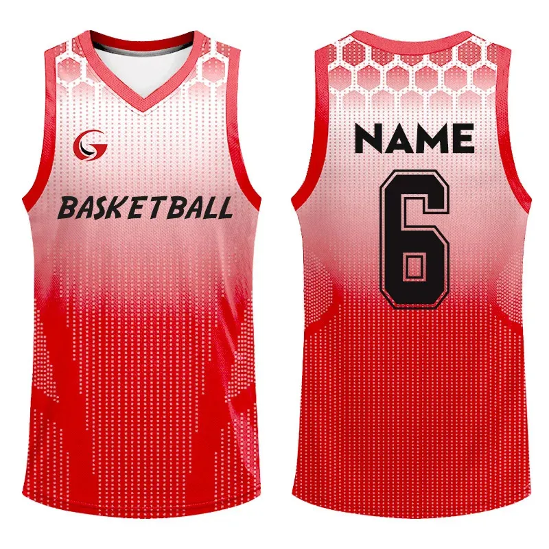Aangepaste sublimatie digitale print geborduurd basketbal shirt polyester mesh jeugd basketbal omkeerbare jersey uniformen heren 240426
