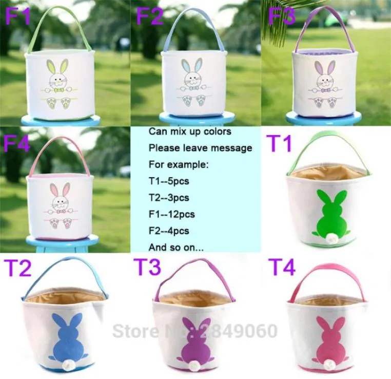 Factory 50pcslot Easter Basket Ears Väskor Kids Candy Gift Egg Hunting Bag Happy Easter Day Party Decoration Tote Bag6603480