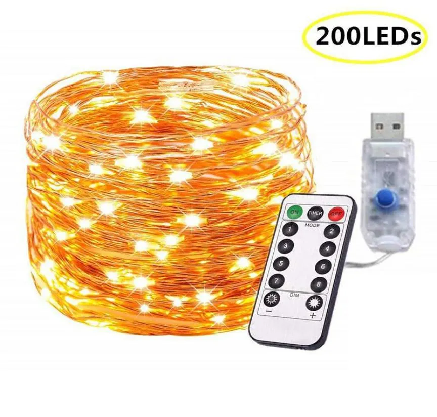 5M20M LED String Lights Garland Street Fairy Lamps Christmas Outdoor Remote for Patio Garden Home Tree Wedding Decoration2705160