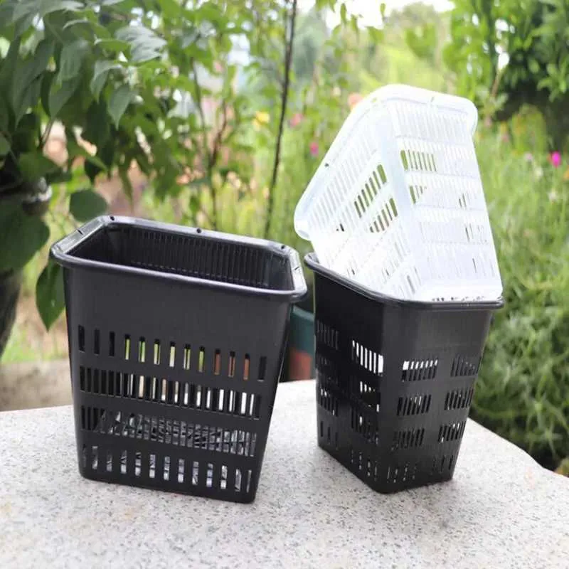Planters Pots Breathable Orchid Clear Flower grow Pot net cup Container Plastic Slotted With hanging Holes Mesh Pot Planters Handmade D4