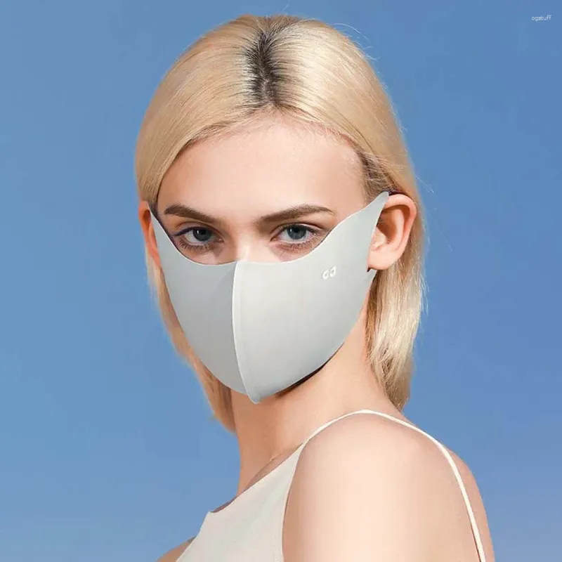Lenços de lenços máscara de seda ajustável escudo de face anti-UV Proteção UV Protecção UV Gini Running