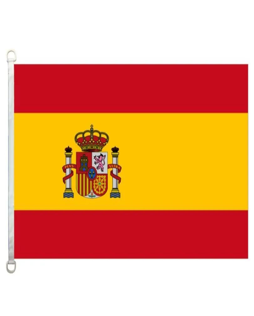 Bannière de drapeau espagnol 3x5ft90x150cm 100 polyester 110gsm Warp Tissu en tricot en plein air Flag5302115
