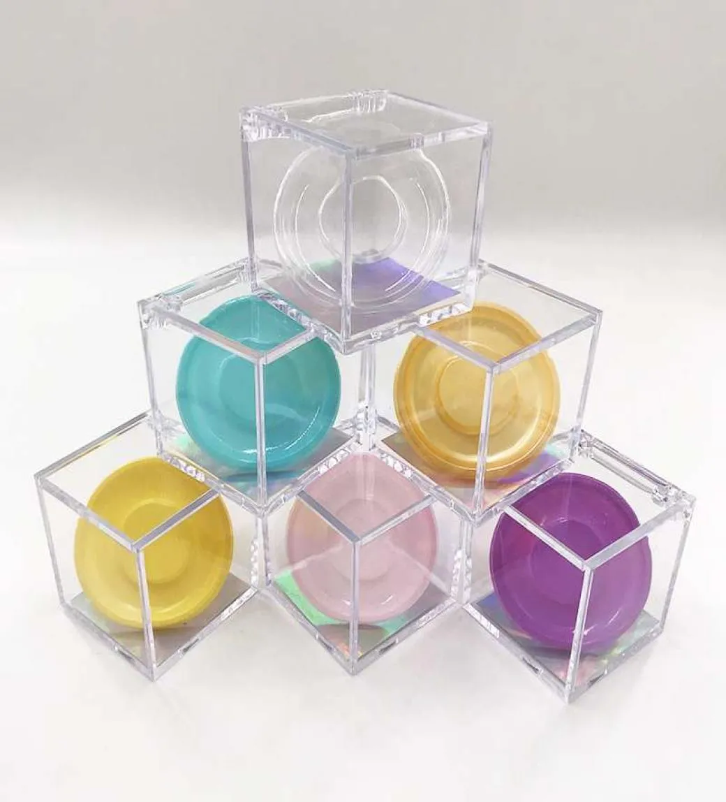 Benutzerdefinierte Clear Cube Wimpernbox für 3d 5d 25mm 27mm Mink Wimpern Private Logo Verpackung Box2040068