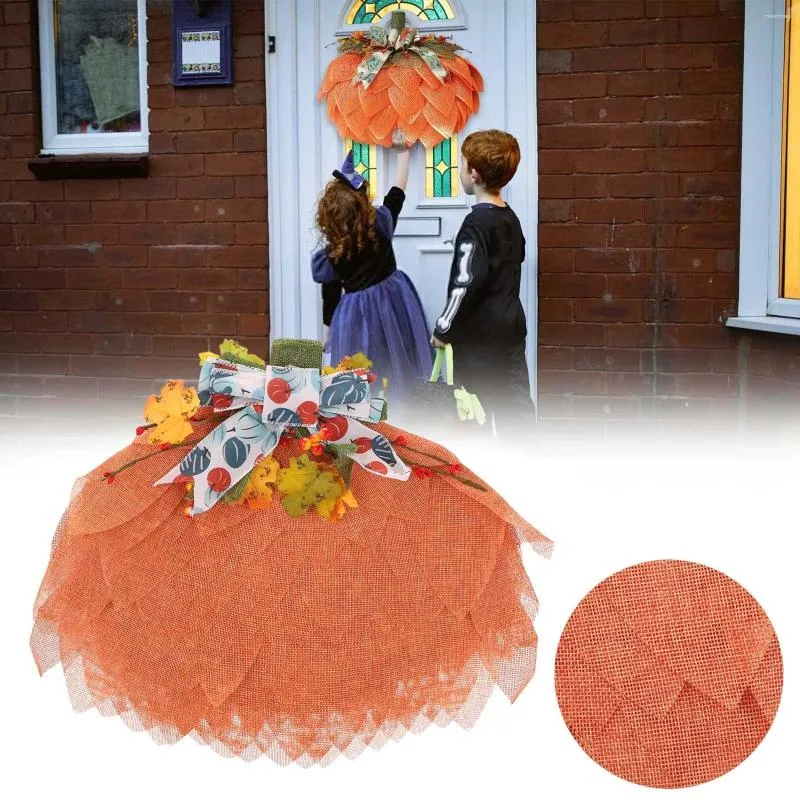 Decorative Flowers Simulation Pumpkin Wreath Thanksgiving For Windows Door Wreaths Valentines Day Garage Lights