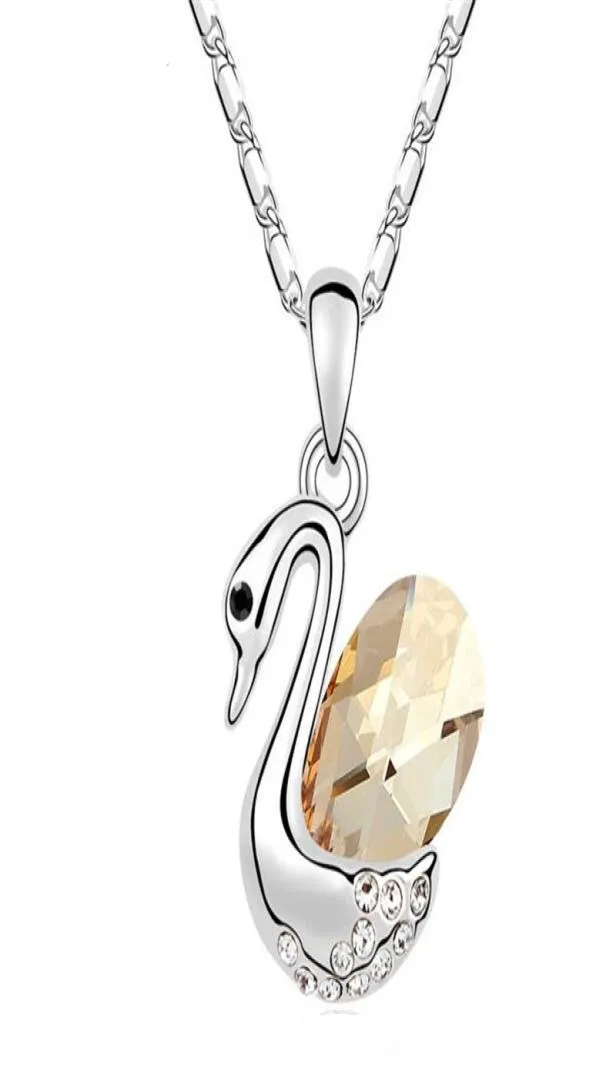 100% oryginalnych kryształów z elementów ROVSKI Naszyjniki wisiorki vintage wisiorek bijoux dla kobiet najlepszy prezent 109525826846