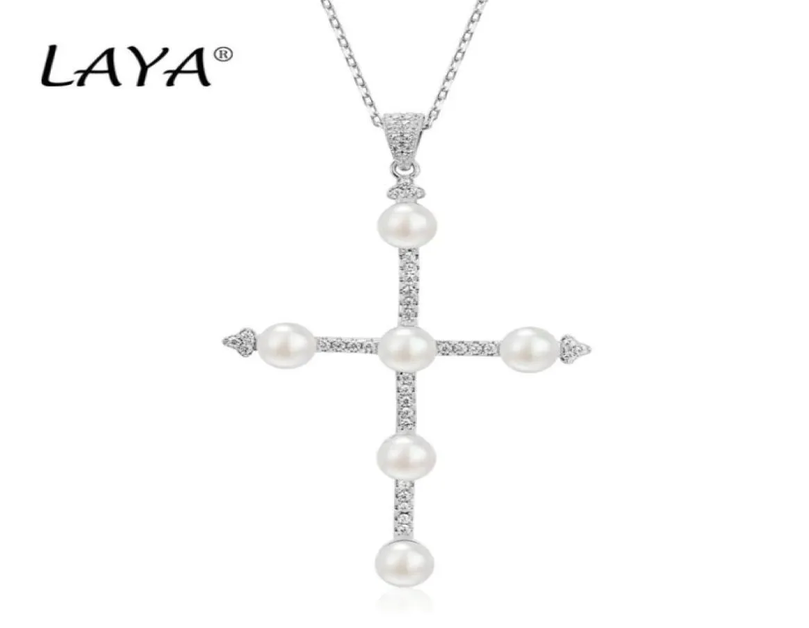LAYA 925 Sterling Silver Pendant Necklace For Women Fashion New Simple Natural Fresh Water Pearl Party Wedding High Quality 89098537946272