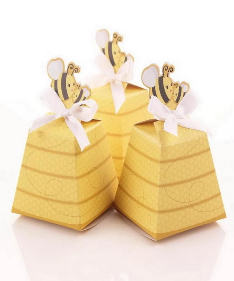 50pcllot Baby Shower Creative Cartoon Honey Bee Candy Box dla noworodka chłopców Dziewczęta Przyjęcie Urodziny Dekoracyjna przysługę 2104082090117