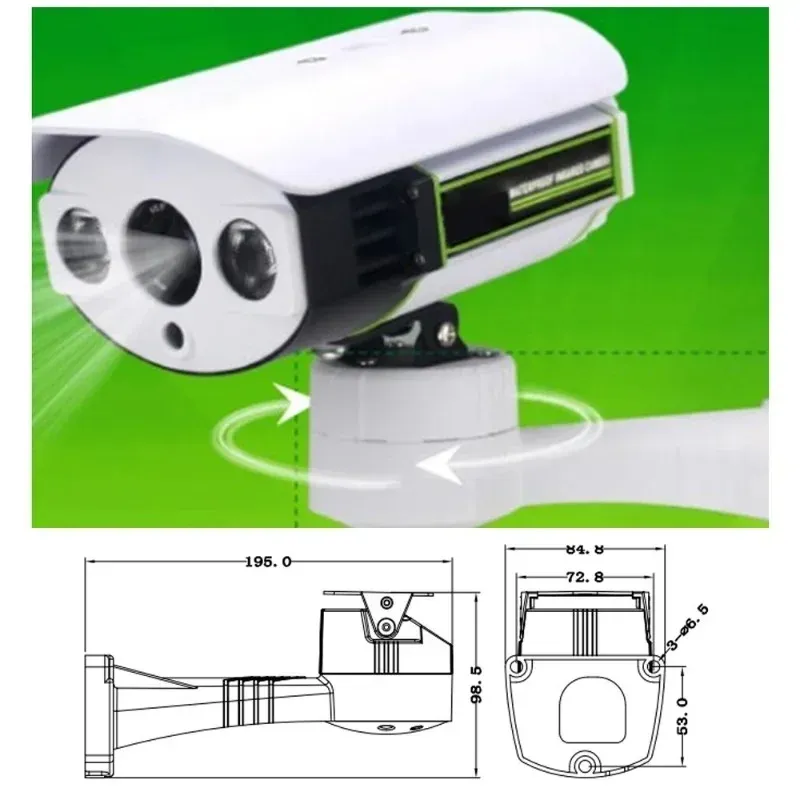 Panna di inclinazione della padella a montaggio a rotazione elettrica cCTV IP telecamera analogica orizzontale 255 gradi verticale 60 gradi