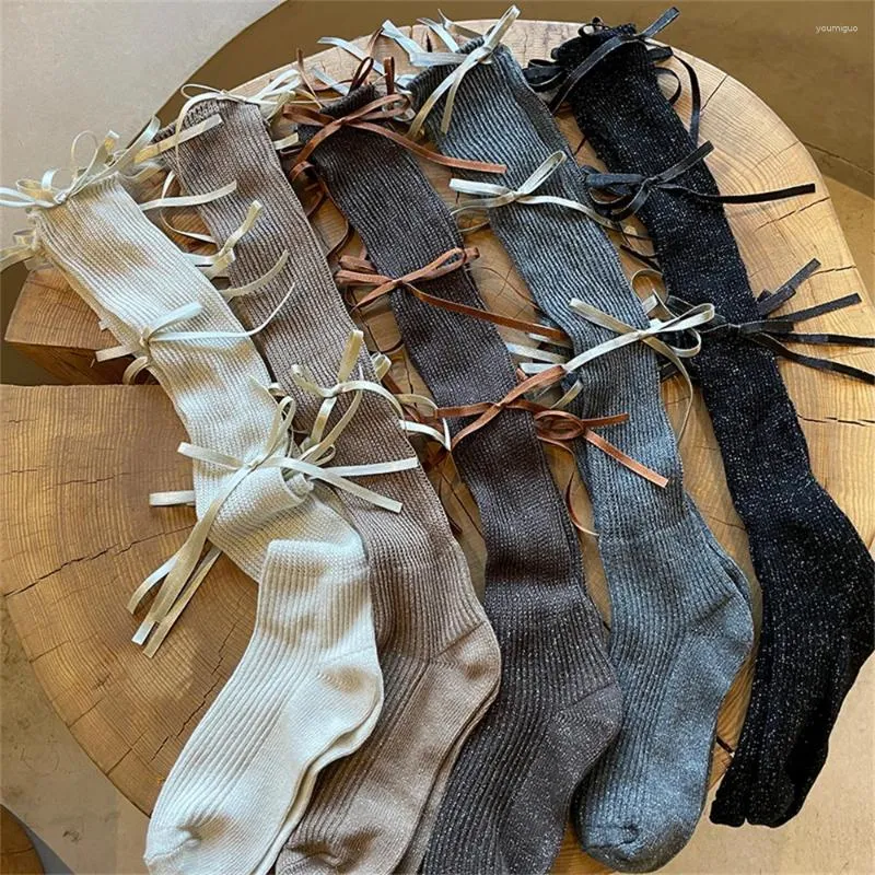 Женские носки японский лук jk вязаный ребра