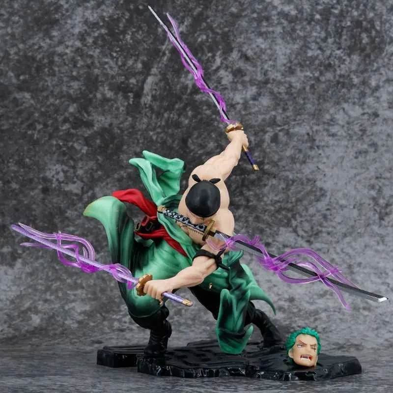 Figuras de juguete de acción 26cm anime de dibujos animados de una pieza Figura New World Roronoa Zoro Tres mil mundos ASURA ASURA PVC Modelo de acción Regalos de cumpleaños