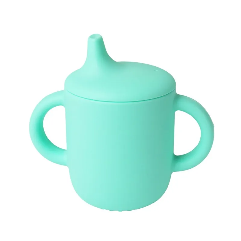 Силиконовая водяная чашка, соломенная чашка, чашка для обучения ребенка, чашка для утки, анти -капля и утечка для детской посуды, силиконовая чашка