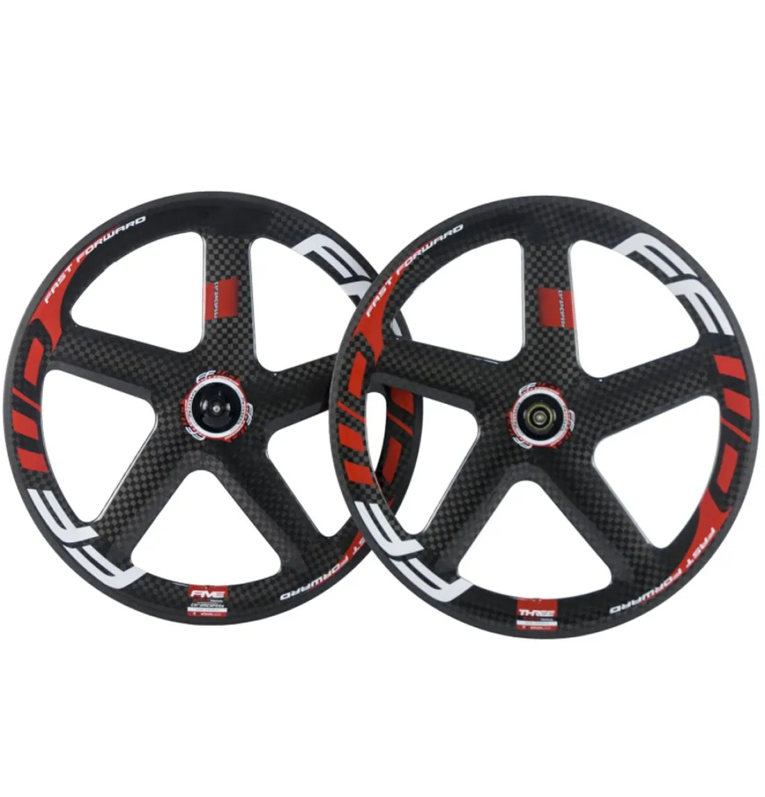 700 ° C Full Carbon 5 Spokes Wheelset Roadbike Clinchertubular Carbon Wheelset Rot -Weiß -Aufkleber 12K Glossy Wheels1232163