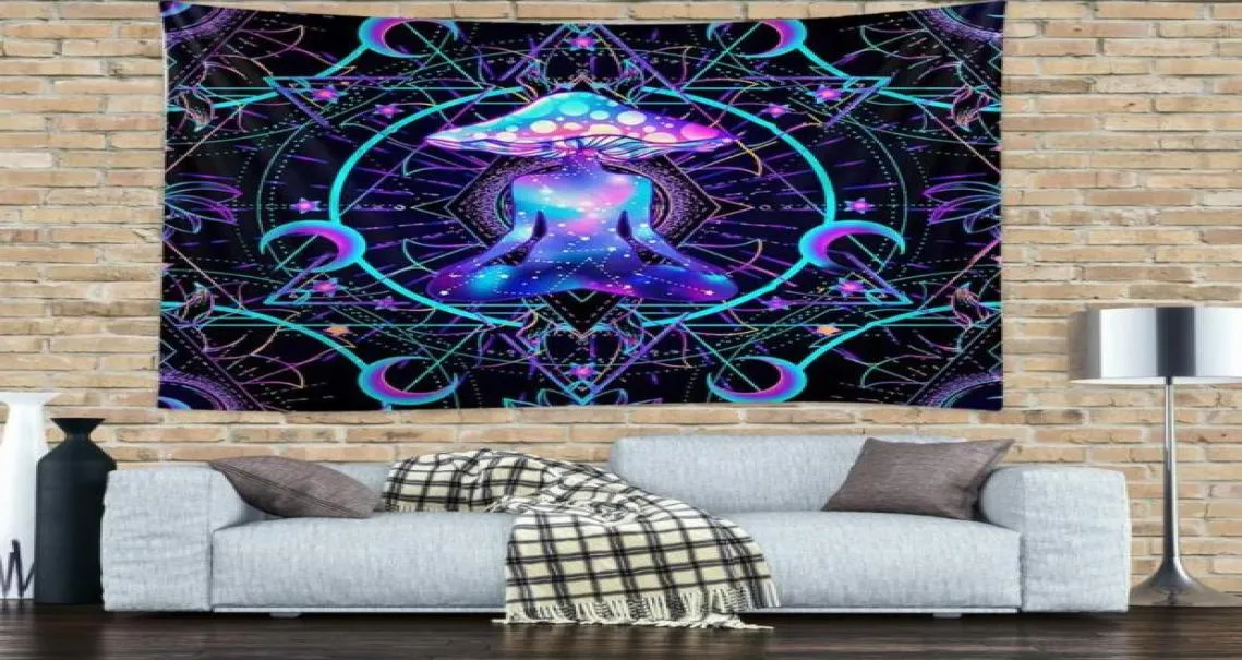 Tapestries Multifunction Wall Tapestry Mushroom Man Printed Hanging Blanket Yoga Travel Sleeping Mat Home El Decor7314930