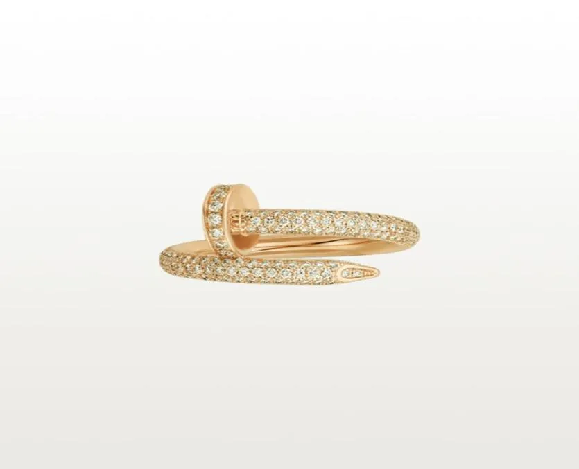Tasarımcı Tırnak Yüzüğü Lüks Takı Star Diamonds Band Rings Kadınlar için Titanyum Çelik Alaşımlı Goldplated Proses Aksesuarları Asla FA7525395