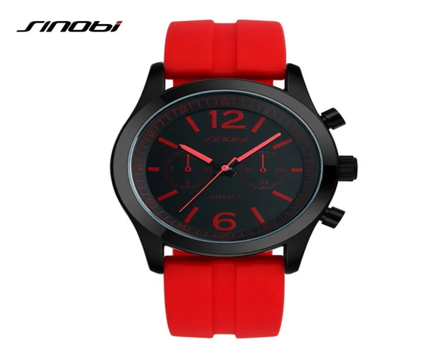 Sinobi Sports Women039s Handgelenk Uhren Casula Genfer Quarz Uhr Weiche Silikon -Gurt -Modefarbe billiger erschwinglicher Reloj Mujer3528126