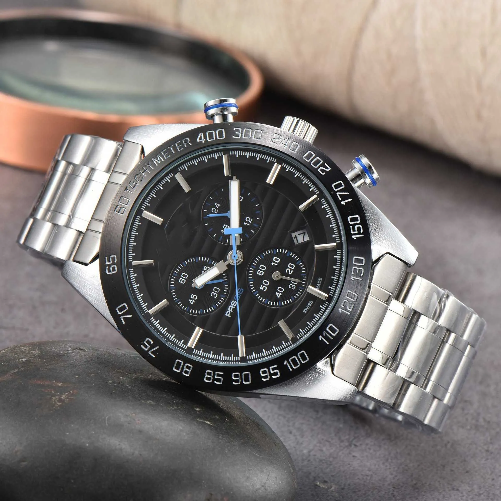 Bekijk horloges AAA 2024 Platform Luxe en atmosferische 6-pins volledige functie Steel Strip Tianpai Quartz Watch Mens Watch