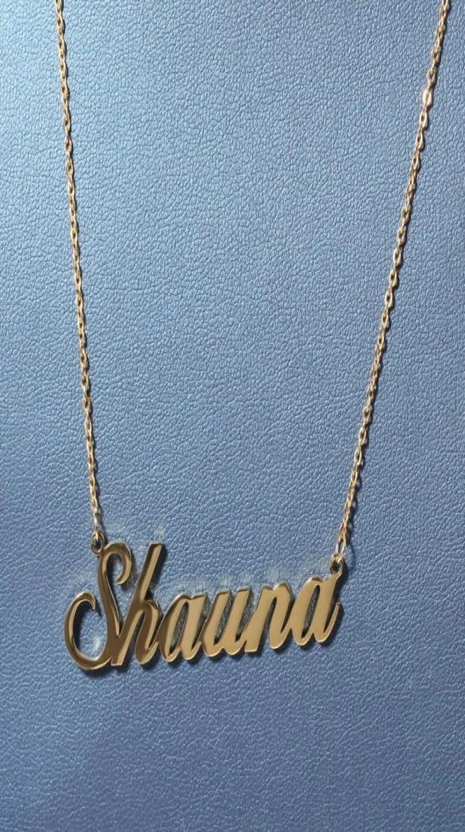 AZ Custom Name Letters Gold Necklaces Womens Stainless Steel Choker Mens Fashion Hip Hop Jewelry DIY Letter Pendant Necklace2776248